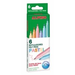  ROTULADOR ALPINO STANDARD PASTEL CAJA DE 6 COLOR