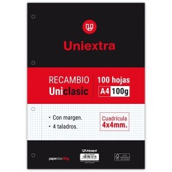 RECAMBIO UNIEX. A4 UNIC 100H 100 G 4X4