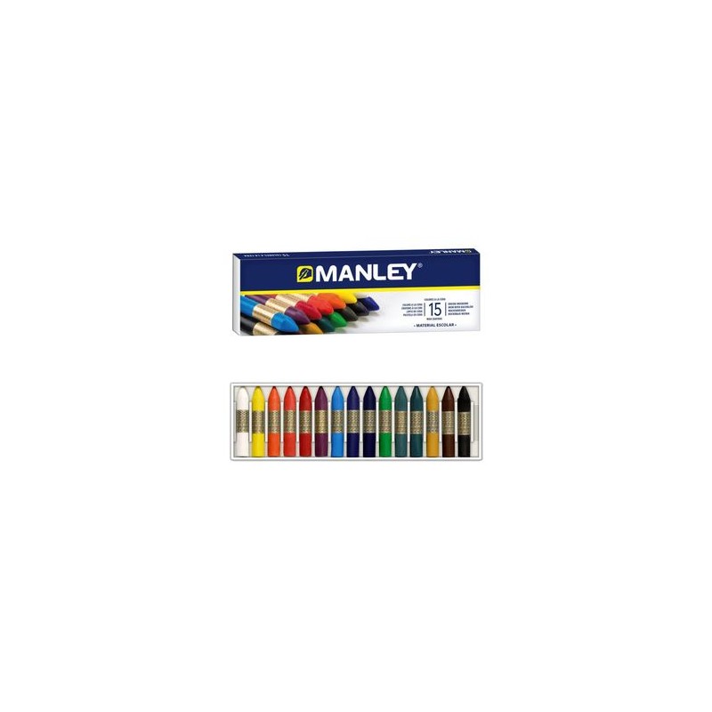 CAJA CERAS BARRITAS MANLEY 15 COLOR SURT