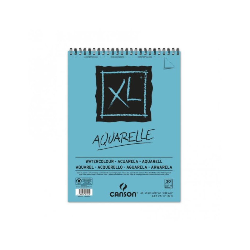 BLOC DIBUJO ACUARELA CANSON XL A4 GRANO FINO