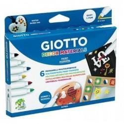 ROTULADOR GIOTTO DECOR MATERIALS -CAJA DE 6 COLORE