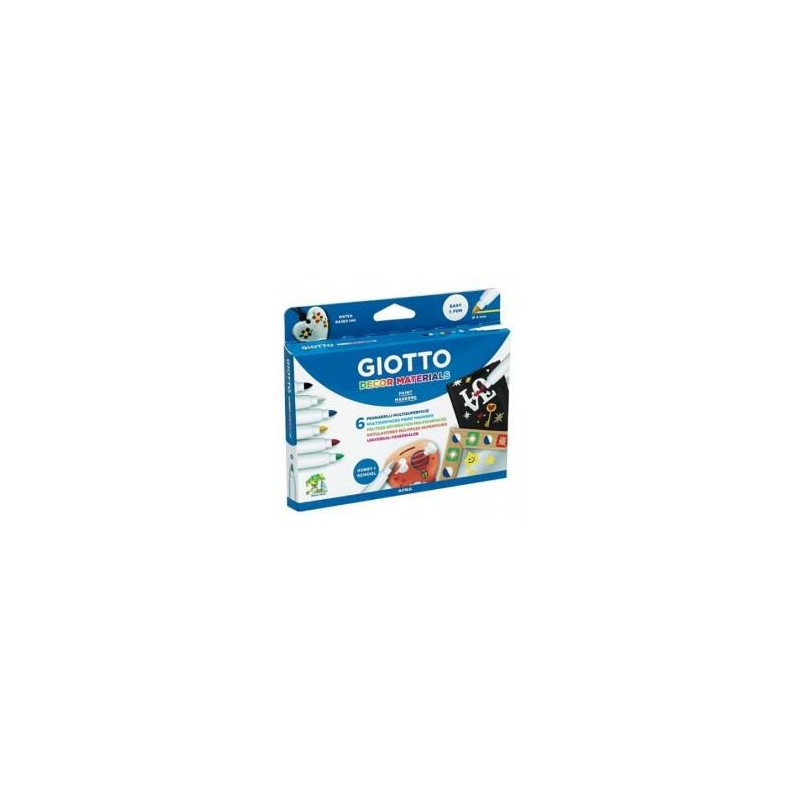 ROTULADOR GIOTTO DECOR MATERIALS -CAJA DE 6 COLORE